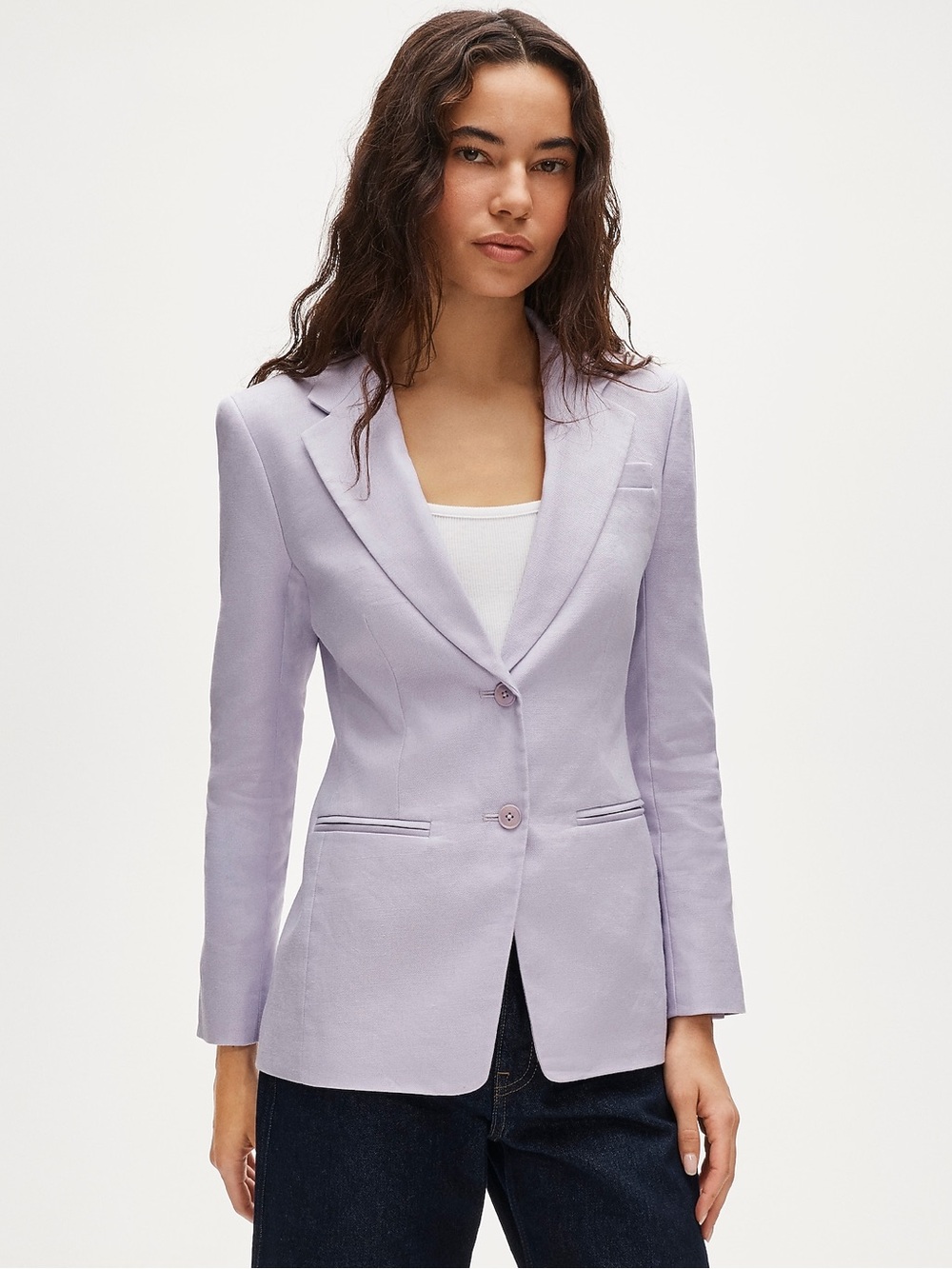 NWT J Crew Margeaux Blazer Stretch Linen Blend Size 2P 2 Petite Lavender Blush